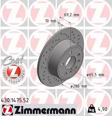 ZIMMERMANN TARCZA HAMULCOWA 430.1475.52 