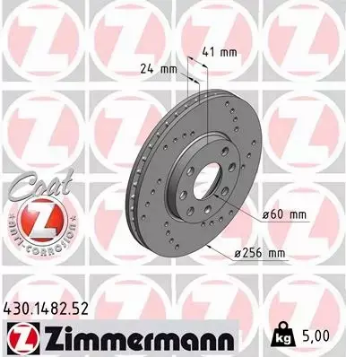 ZIMMERMANN TARCZE HAMULCOWE SPORT PRZÓD 430.1482.52 