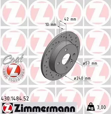 ZIMMERMANN TARCZE+KLOCKI T OPEL ASTRA G II 240MM 