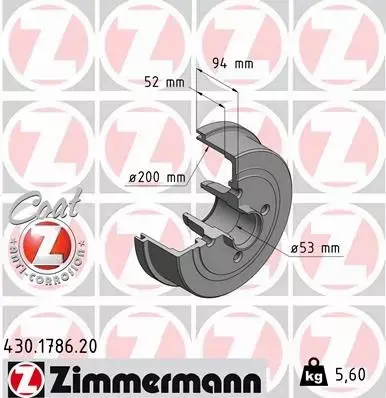 ZIMMERMANN BĘBNY+SZCZĘKI TYŁ OPEL CORSA C Z ABS 