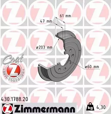 ZIMMERMANN BĘBNY+SZCZĘKI TYŁ FIAT GRANDE PUNTO 