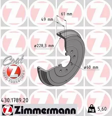 ZIMMERMANN BĘBNY+SZCZĘKI TYŁ FIAT GRANDE PUNTO 