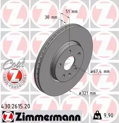 ZIMMERMANN TARCZE+KLOCKI P+T OPEL INSIGNIA 321MM 