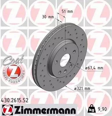 ZIMMERMANN TARCZE+KLOCKI PRZÓD OPEL INSIGNIA 321MM 