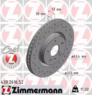 ZIMMERMANN TARCZE+KLOCKI P OPEL INSIGNIA A 337MM 