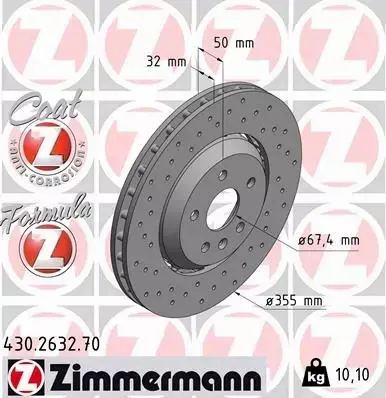 ZIMMERMANN TARCZE HAMULCOWE PRZÓD 430.2632.70 