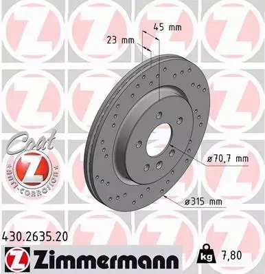 ZIMMERMANN TARCZE+KLOCKI T OPEL ASTRA J OPC 315MM 