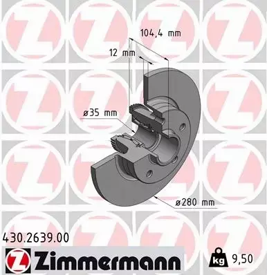 ZIMMERMANN TARCZE+KLOCKI T RENAULT TRAFIC III 280MM 