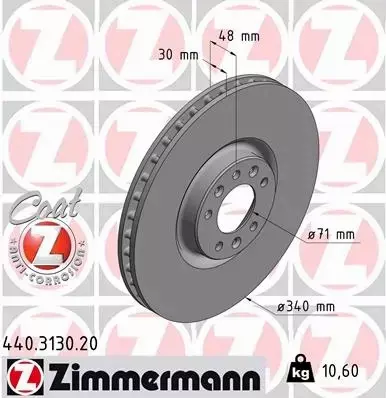 ZIMMERMANN TARCZE+KLOCKI PRZÓD PEUGEOT 508 340MM 