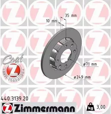 ZIMMERMANN TARCZA HAMULCOWA 440.3139.20 