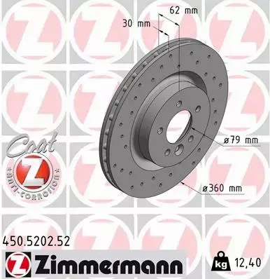 ZIMMERMANN TARCZE+KLOCKI P RANGE ROVER SPORT 360MM 