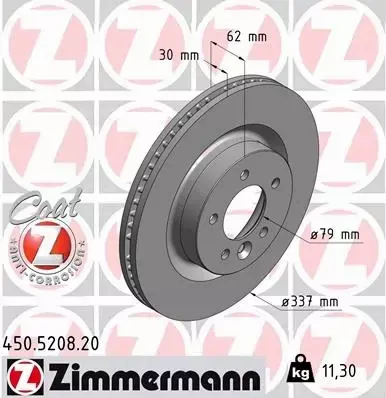 ZIMMERMANN TARCZA HAMULCOWA 450.5208.20 