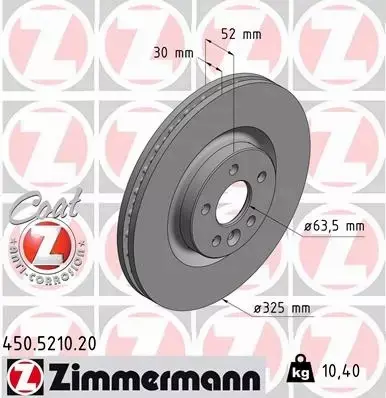 ZIMMERMANN TARCZE+KLOCKI P RANGE ROVER EVOQUE 325MM 