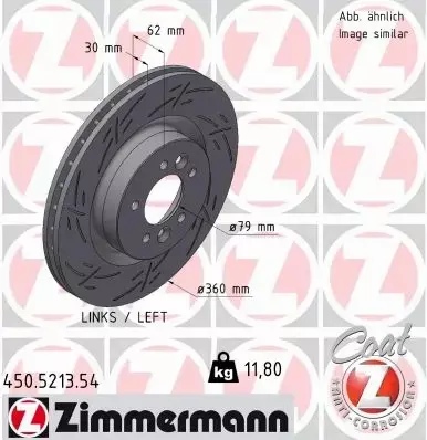 ZIMMERMANN TARCZA HAMULCOWA 450.5213.54 