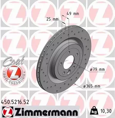 ZIMMERMANN TARCZE HAMULCOWE SPORT TYŁ 450.5216.52 