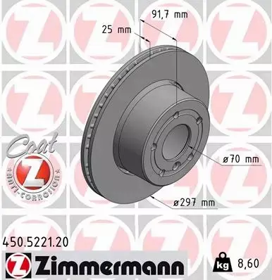 ZIMMERMANN TARCZA HAMULCOWA 450.5221.20 