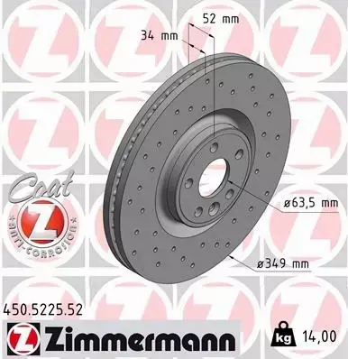 ZIMMERMANN TARCZA HAMULCOWE SPORT 450.5225.52 