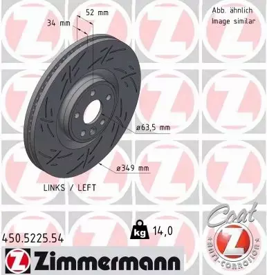 ZIMMERMANN TARCZA HAMULCOWA 450.5225.54 