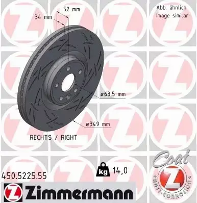 ZIMMERMANN TARCZA HAMULCOWA 450.5225.55 