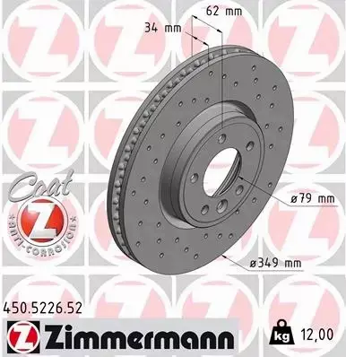 ZIMMERMANN TARCZA HAMULCOWA 450.5226.52 