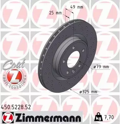 ZIMMERMANN TARCZA HAMULCOWA 450.5228.52 