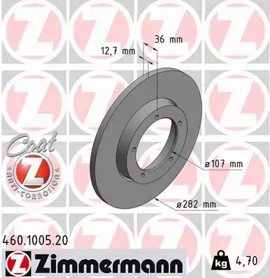 ZIMMERMANN TARCZA HAMULCOWA 460.1005.20 