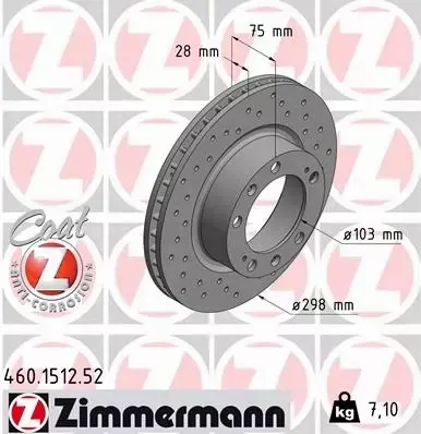 ZIMMERMANN TARCZA HAMULCOWA 460.1512.52 