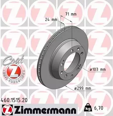 ZIMMERMANN TARCZA HAMULCOWA 460.1515.20 