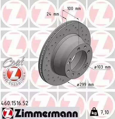 ZIMMERMANN TARCZA HAMULCOWA 460.1516.52 