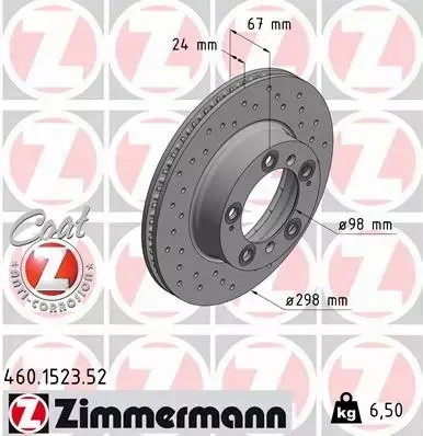 ZIMMERMANN TARCZE HAMULCOWE SPORT PRZÓD 460.1523.52 