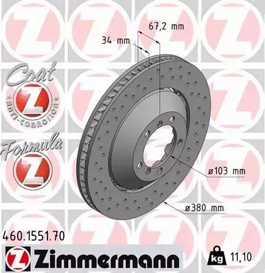 ZIMMERMANN TARCZE+KLOCKI PRZÓD PORSCHE 911 997 380MM 