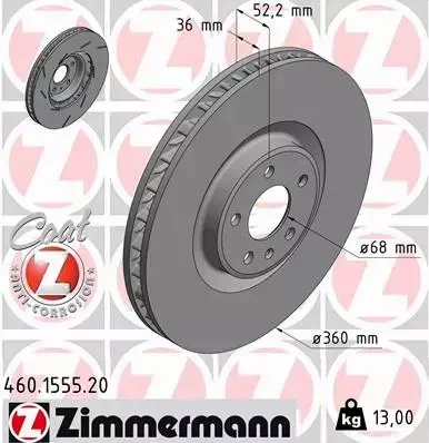 ZIMMERMANN TARCZE+KLOCKI P PORSCHE MACAN 360MM 