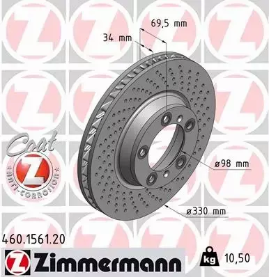 ZIMMERMANN TARCZA HAMULCOWA 460.1561.20 