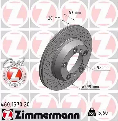 ZIMMERMANN TARCZE+KLOCKI T PORSCHE 718 BOXSTER 299MM 