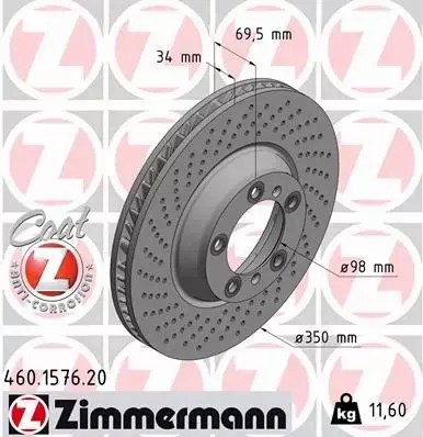 ZIMMERMANN TARCZA HAMULCOWA 460.1577.20 