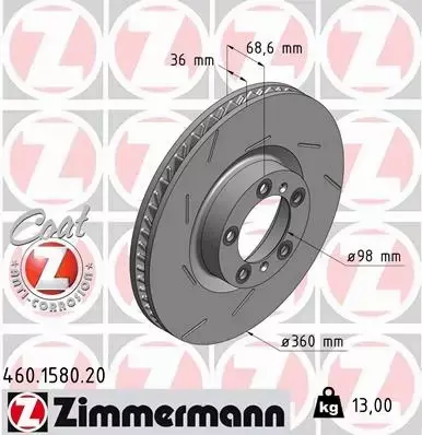 ZIMMERMANN TARCZE+KLOCKI P PORSCHE PANAMERA 360MM 