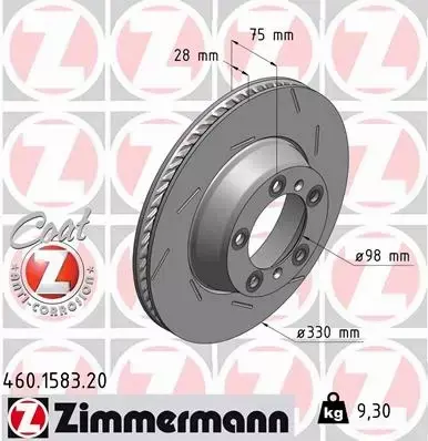 ZIMMERMANN TARCZA TYŁ PRAWA PANAMERA 970 330MM 