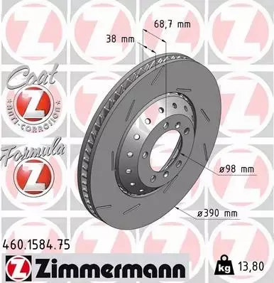 ZIMMERMANN TARCZE+KLOCKI P PORSCHE PANAMERA 390MM 