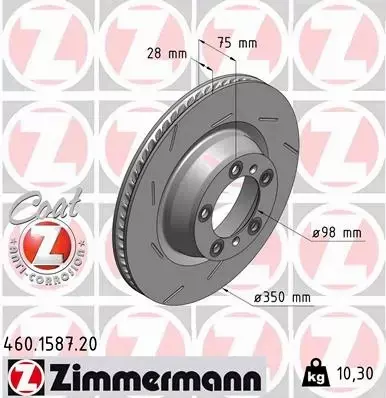 ZIMMERMANN TARCZE+KLOCKI TYŁ PORSCHE PANAMERA 350MM 