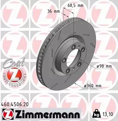 ZIMMERMANN TARCZA HAMULCOWA 460.4506.20 