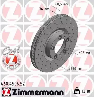 ZIMMERMANN TARCZA HAMULCOWE SPORT 460.4506.52 