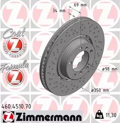 ZIMMERMANN TARCZA HAMULCOWA 460.4510.70 