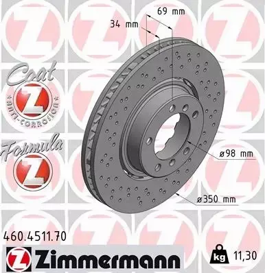 ZIMMERMANN TARCZA HAMULCOWA 460.4511.70 