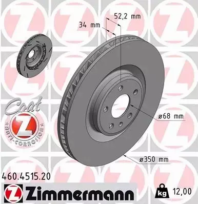 ZIMMERMANN TARCZA HAMULCOWA 460.4515.20 