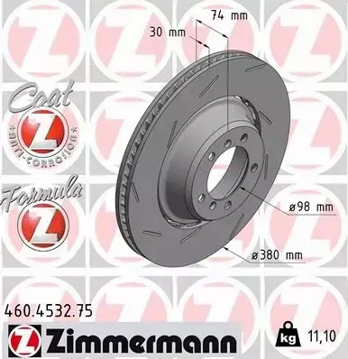 ZIMMERMANN TARCZA HAMULCOWA 460.4532.75 