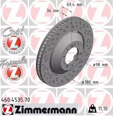 ZIMMERMANN TARCZA HAMULCOWA 460.4535.70 