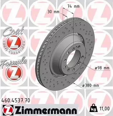 ZIMMERMANN TARCZA HAMULCOWA 460.4537.70 