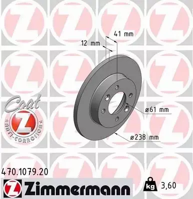 ZIMMERMANN TARCZE HAMULCOWE PRZÓD 470.1079.20 