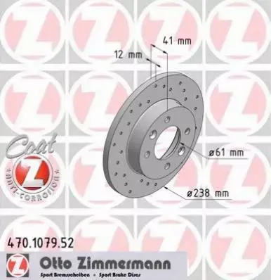 ZIMMERMANN TARCZA HAMULCOWA 470.1079.52 