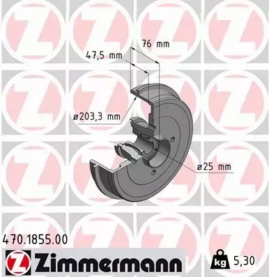 ZIMMERMANN BĘBEN HAMULCOWY TYŁ 470.1855.00 